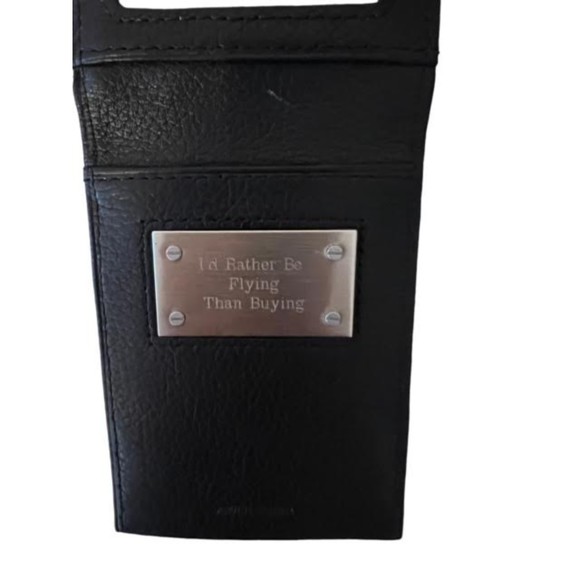 Engraved Black Genuine Leather Wallet From Things Remembered - Picture 5 of 7